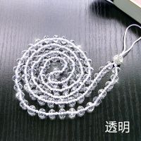 时尚长款水晶挂绳防滑 闪亮手工编织手机挂链挂脖吊牌绳批发 白色
