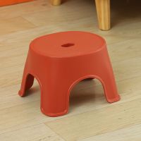 塑料凳子家用板凳简约矮凳卡通脚踏胶凳儿童凳现代经济型客厅小凳 小号红色2个(高14CM)