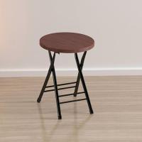 简易凳子靠背椅家用折叠椅子便携办公椅会议椅电脑椅餐椅宿舍椅子 黑架+红木纹