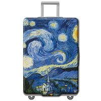 行李箱保护套加厚耐磨弹力箱套拉杆旅行箱防尘罩20/24/26/28/30寸 世界名画 S码18-21寸
