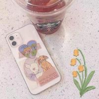 文艺小鹿兔子苹果12手机壳xr/xsmax/7/8/6plus软小米11/10/女 小鹿兔子-透明软壳 红米7a