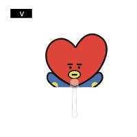 BTS 防弹少年团 可爱Q版 卡通萌物 半透扇 Q萌卡通手持透明扇 V