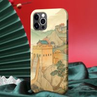 ROCK苹果12手机壳iPhone12Promax手机保护套12mini中国风长城插画 【秋色】长城正版授权 苹果12