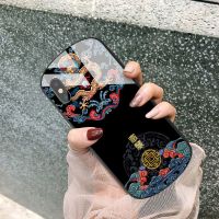 苹果x手机壳xs/xr椭圆形玻璃xsmax中国风iPhone11男女款7plus防摔 [5黑底繁体富贵龙图腾] 其它品牌