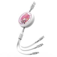 品胜畅春园王者荣耀联名三合一3a苹果安卓tpyec车载一拖三伸缩线 [花木兰-王者荣耀联名]