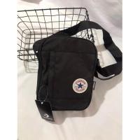 2021新款字母单肩包男女斜挎包韩版学生书包帆布电脑包休闲小方包 普通版黑色