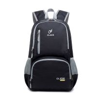 奥利帝克双肩包男女轻便防水旅行包休闲14寸可折叠电脑包皮肤背包 2973#黑色