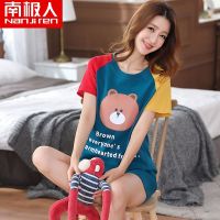 南极人睡衣高档棉女生夏季短袖短裤套装学生可爱韩版可外穿家居服 南极人短袖短裤:Y6619 M 建议70-95斤穿