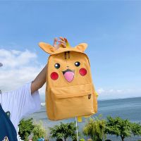 韩国ins日系萌软妹古着感少女书包ulzzang可爱皮卡丘学生双肩背包 萌萌色[普通面料加厚防水]