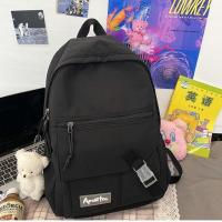 书包女森系小清新校园初中生双肩包ins可爱少女背包女百搭双肩包 黑色 无赠品