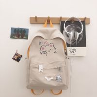 书包女学生韩版ins高中生初中生原宿大容量双肩包小清新可爱背包 黄色 单包无配饰