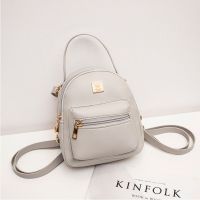 包包女2021原宿日系少女Chic软妹双肩包百搭单肩包ins休闲斜挎包 [柳钉背包] 灰色