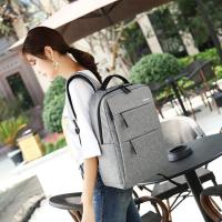电脑双肩包大容量旅游包学生背包商务包电脑包17.3寸14.6寸15.6寸 15.6加厚水杯兜雨伞兜加充电灰色