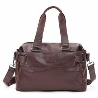 新款皮质横款男手提包轻商务文件公文包休闲出差电脑包单肩包2021 咖啡色