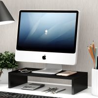 台式电脑显示器伸缩双屏置物收纳增高架学生宿舍办公室桌上整理架 单层架-黑色(20宽)