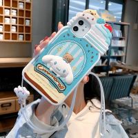 趣味卡通玉桂狗苹果11手机壳iphone11promax/苹果8p立体硅胶挂绳 冰淇淋玉桂狗[收藏店铺送挂绳] 苹果6/