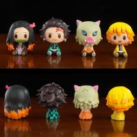 盲盒 鬼灭之刃公仔Q版坐坐炭治郎 祢豆子 灶门鬼灭手办汽车摆件 随机一个[全套请拍4个]