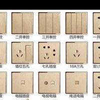 插座大板金色拉丝土豪金香槟金型开关插座面板墙壁暗装防触电 一开双控