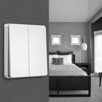 国际电工插座86型家用墙壁暗装电灯2单双联双开二开双控开关面板 月光白 二开双控