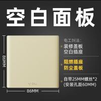 公牛开关插座扦座墙面墙壁面板暗装电源五孔五眼家用G25香槟金色 空白面板