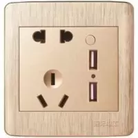 国际电工86型暗装开关插座面板墙壁家用双USB五孔带开关充电电源 国际电工开关插座面板