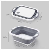 折叠菜板防霉多功能面板砧板多用水槽沥水可折叠洗菜切菜三合一用 浅色白(加大号一个装)