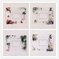 3个开关保护套插座开关贴墙贴家用开关亚克力现代简约装饰贴 新梅兰竹菊 8.6x8.6cm