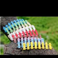 小装饰品摆件动物植物套装微景观多肉盆景海洋瓶鱼缸造景摆件玩偶 木质栅栏八个一套