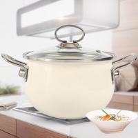 特价清仓外贸尾单 珐琅炖锅汤锅家用双耳煲汤锅燃气电磁炉通用 18cm白色