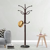 衣帽架挂衣架落地卧室衣架子客厅挂包架挂衣服架立式铁艺大衣架 砂石盘咖啡色