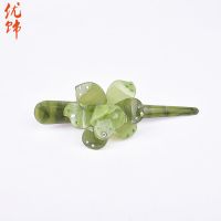 新款时尚盘发夹亚克力尖嘴夹大号鸭嘴夹百搭精品牛角夹热卖款 出口精品翡翠绿一个N005