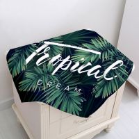 水晶绒ins北欧万能盖巾床头柜盖布微波炉冰箱罩洗衣机罩防尘保护 热带植物 40X60CM