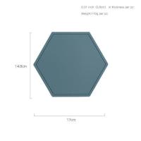 加厚创意硅胶隔热垫六边形北欧厨房防烫餐桌垫盘子垫杯垫菜垫锅垫 绿灰色 1个装