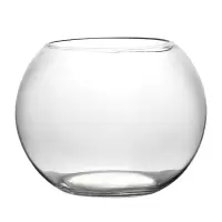 鱼缸玻璃创意圆形水培透明客厅中型办公室桌面小型金鱼迷你小鱼缸 15圆球送假草+鱼食