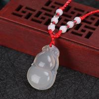 真玉髓吊坠男女脖子项链观音佛平安扣狐狸情侣学生白玉髓玛瑙项坠 红色线绳 红玛瑙----平安扣