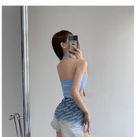夏季小个子减龄复古港味无袖显瘦A字型单排扣学生风牛仔连衣裙子 FF232# XS