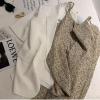 小西服外套女潮ins春夏百搭宽松上衣洋气设计感薄款休闲短袖西装 白色 S