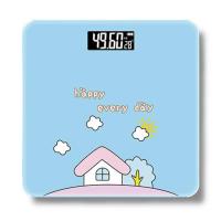 杭泰体重秤家用成人精准电子秤男女减肥称重人体秤体重计器电子称 蓝色花语 电池款