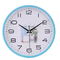 静音石英钟客厅卧室简约墙上家用挂表儿童卧室静音石英钟 22厘米清新（兰）