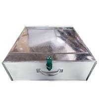 放秤盒子收纳盒零钱箱带锁扣储物箱钱箱盒子抽屉摆摊商用铁皮盒子 固定把手 40x40x15cm