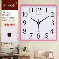 电子挂钟客厅卧室钟表创意静音个性时尚日历时钟大石英钟家用 26*27cm粉白盘