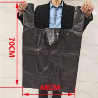 黑色垃圾袋手提袋加厚家用中大号特大批发背心式厨房垃圾袋收纳袋 黑色宽48*高70CM[厚款] 10个[不划算]