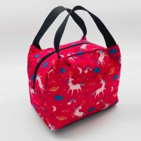 [保温保鲜]学生饭盒袋午餐包防水保温包手提妈咪包便当包收纳包 独角兽冰包-玫红