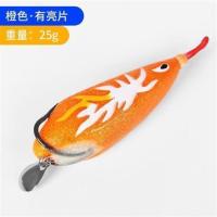 25g改装新款路亚鱼饵超远投大比重钓草雷蛙黑鱼专杀带亮片小配件 橙色改装雷蛙带亮片[25g]大克重