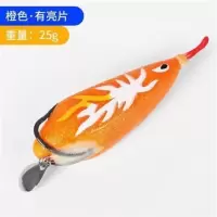 25g改装新款路亚鱼饵超远投大比重钓草雷蛙黑鱼专杀带亮片小配件 橙色改装雷蛙带亮片[25g]大克重
