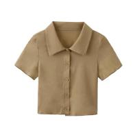 甜辣风高腰包臀半身裙套装女2021夏季新款辣妹炸街短袖衬衫上衣潮【8天内发货】 上衣 单件 S 建议80~100斤