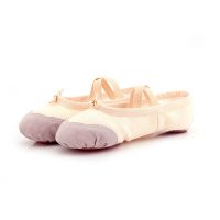 新款儿童舞蹈鞋软底练功鞋女孩跳舞鞋小孩幼儿中国舞女童芭蕾舞鞋 普通皮头肉色 23
