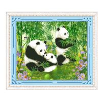 5d钻石画2020新款卡通十字绣大熊猫动物小幅卧室简单儿童手工贴钻 [满钻版]50x40cm[工具全送]