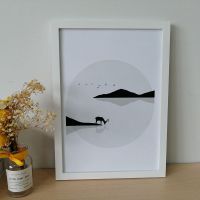 实木4K 8K A3 A4 16 20 24 32 36寸大相框黑色画框证书海报框 白色 A4寸21*29.7