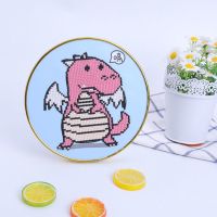 儿童手工diy制作材料钻石画粘贴画卡通女孩学校玩具教师节礼物 小飞龙入门体验版 送相框